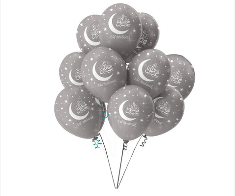 Eid Mubarak Balloons Helium Quality Pack of 10  (Choose your Colours) Eid Mubarak Balloons Helium Quality Pack of 10  (Choose your Colours)