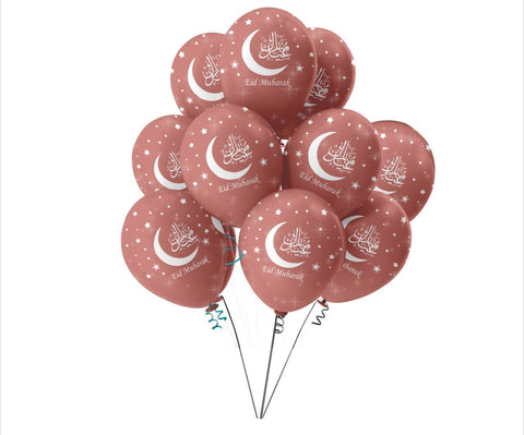 Eid Mubarak Balloons Helium Quality Pack of 10  (Choose your Colours) Eid Mubarak Balloons Helium Quality Pack of 10  (Choose your Colours)