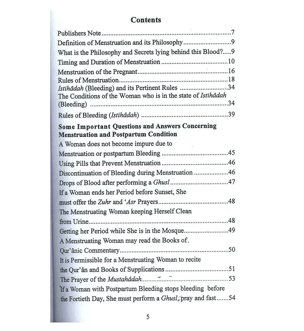 Islamic Rulings on Menstruation and postpartum Condition