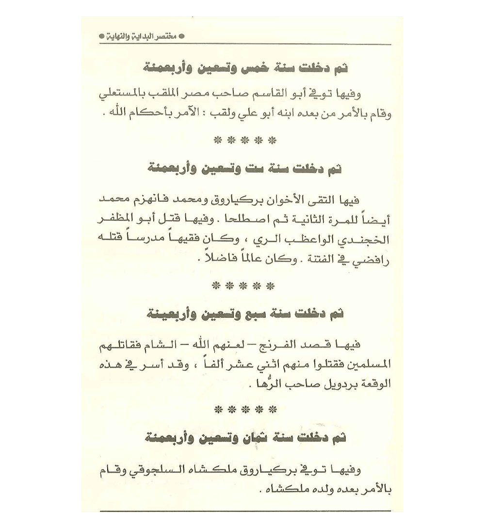 Mukhtasir AL Bidayah Wan Nihaya