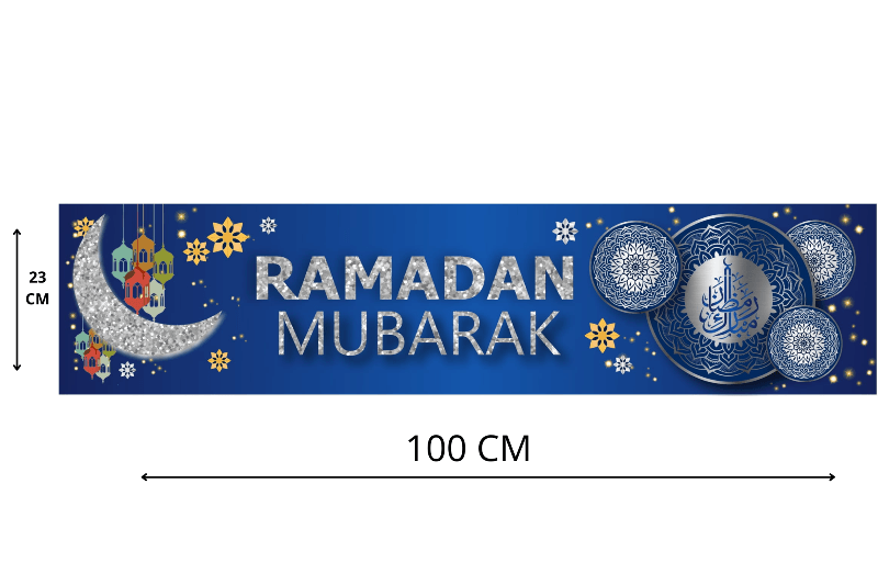 Ramadan Mubarak Banner Blue (24985)