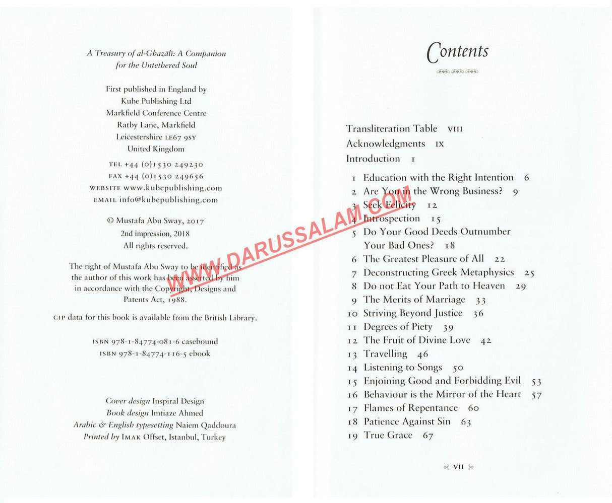 A Treasury of Ghazali (Treasury in Islamic Thought and Civilization)