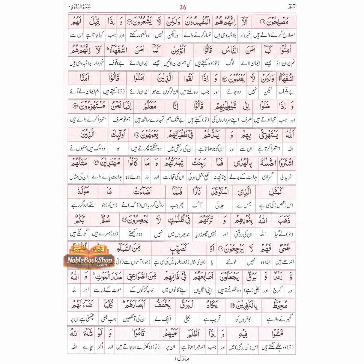 Al Quran Al Kareem Lafz ba Lafz Urdu Tarjuma : Arabic & Urdu