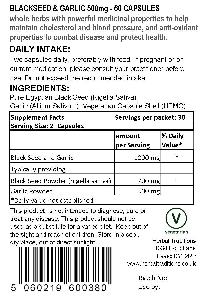 EGYPTIAN BLACKSEED & GARLIC (FOR CHOLESTEROL SUPPORT)