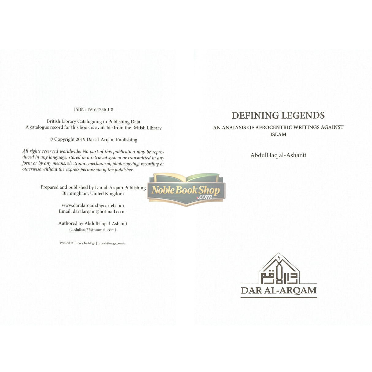 Defining Legends: Analysis Of Afrocentric WritingS Against Isalam