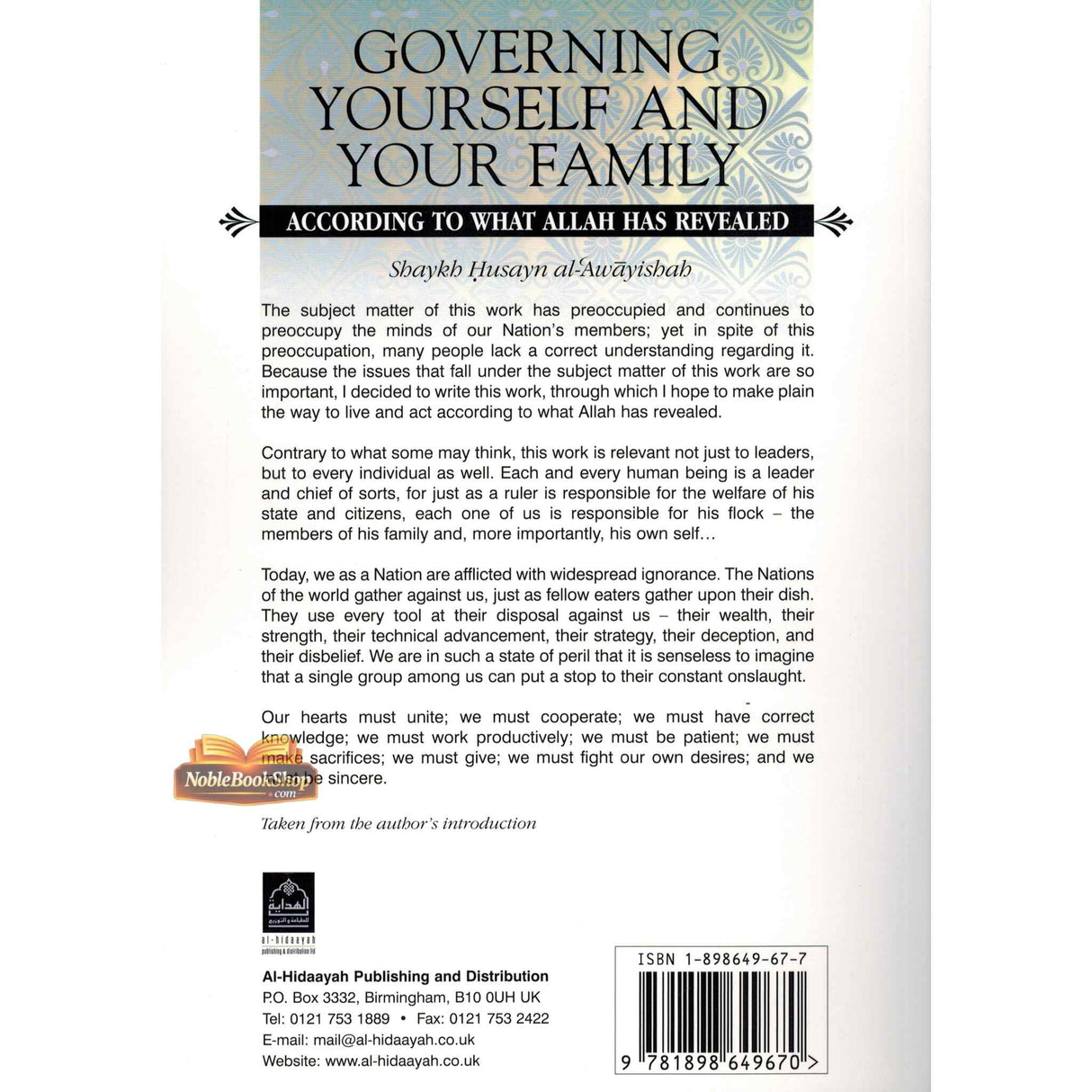 Governing yourself and your Family