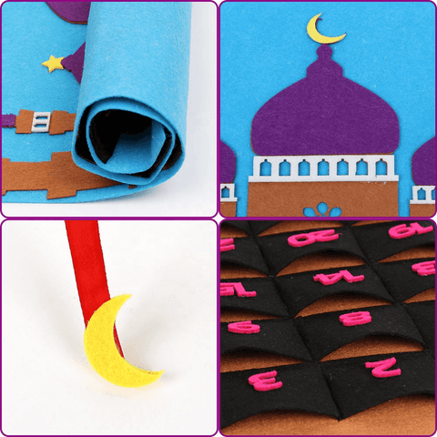 Eid Ramadan Mubarak Felt Hanging Countdown Muslim 2022 Kids Gift Blue Calendar Eid Ramadan Mubarak Felt Hanging Countdown Muslim 2022 Kids Gift Blue Calendar