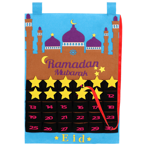 Eid Ramadan Mubarak Felt Hanging Countdown Muslim 2022 Kids Gift Blue Calendar Eid Ramadan Mubarak Felt Hanging Countdown Muslim 2022 Kids Gift Blue Calendar