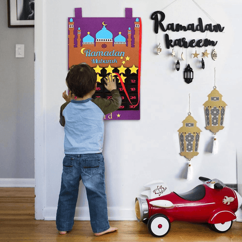 Eid Ramadan Mubarak Felt Hanging Countdown Muslim 2022 Kids Gift Blue Calendar Eid Ramadan Mubarak Felt Hanging Countdown Muslim 2022 Kids Gift Blue Calendar