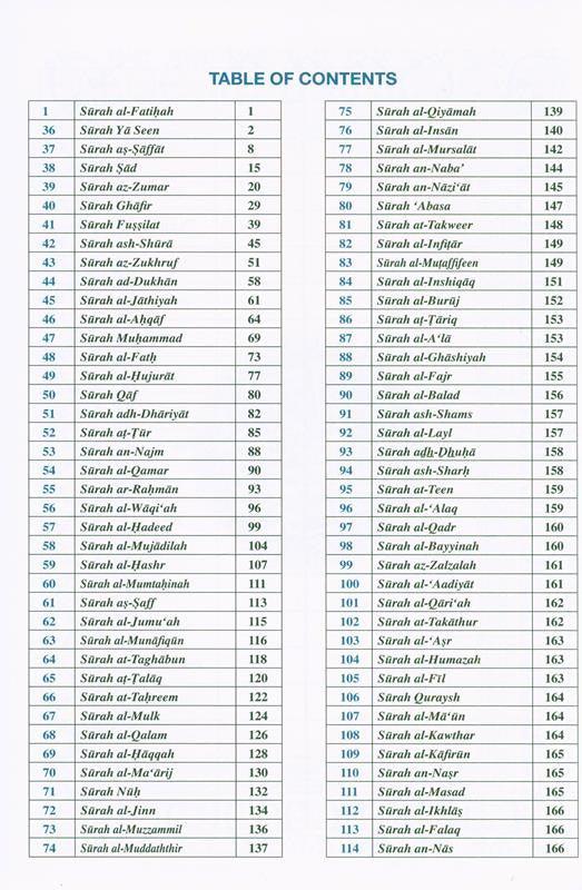 Saheeh International Qur'an The Last Quarter arub' Yasin : Arabic Text with English Meanings (24948)