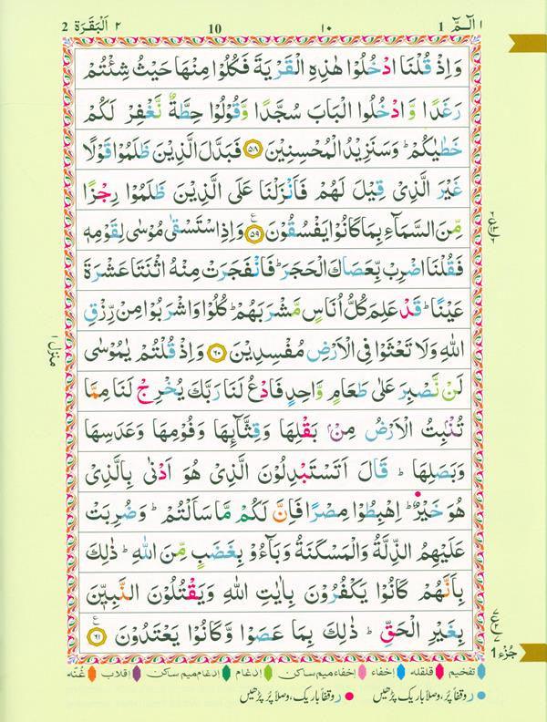 The Holy Quran Colour coded Tajweed Rules (10x14), 9789351690948