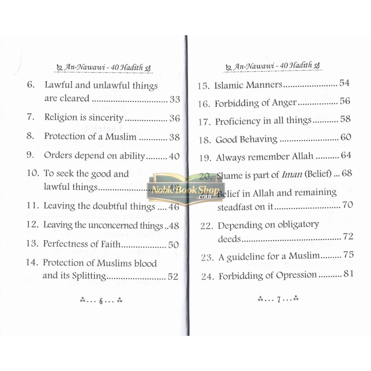 Collection of An-Nawawi 40 Hadith - Mini booklet
