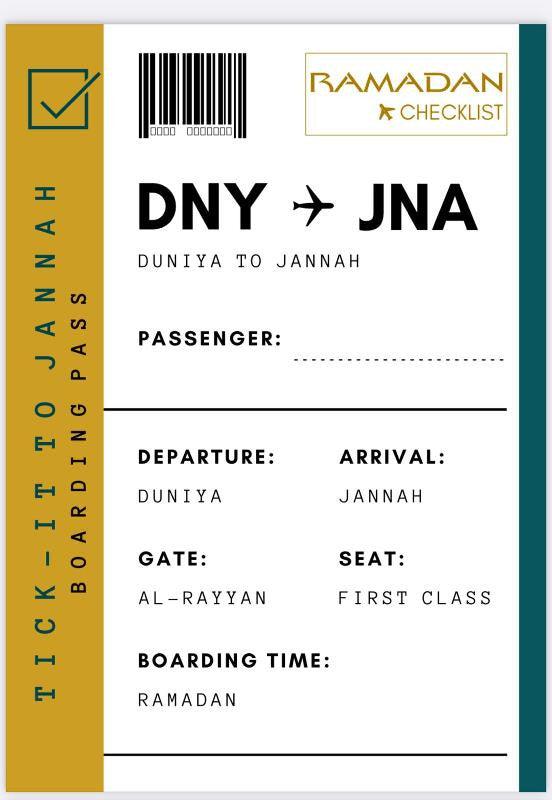 Ramadan Checklist Planner Ramadan Checklist Planner