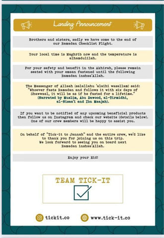 Ramadan Checklist Planner Ramadan Checklist Planner