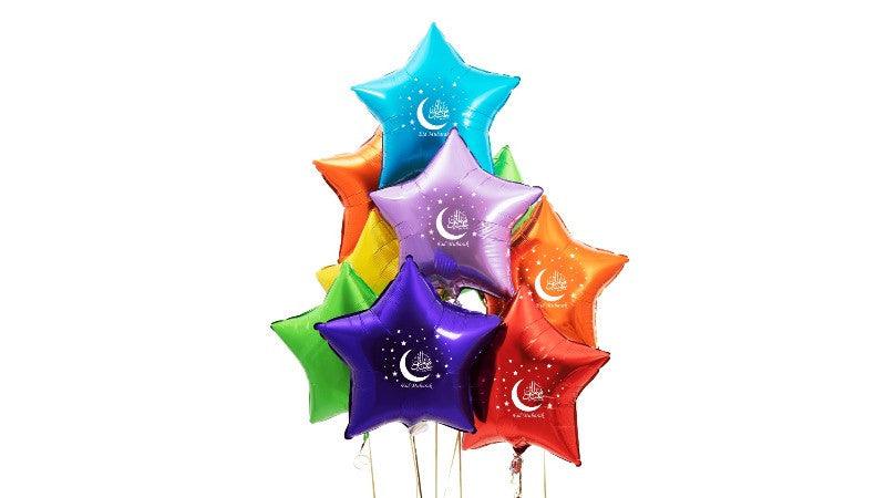 Red Star Eid Mubarak Foil Balloons / Decorations / Accessories / Ramadhan