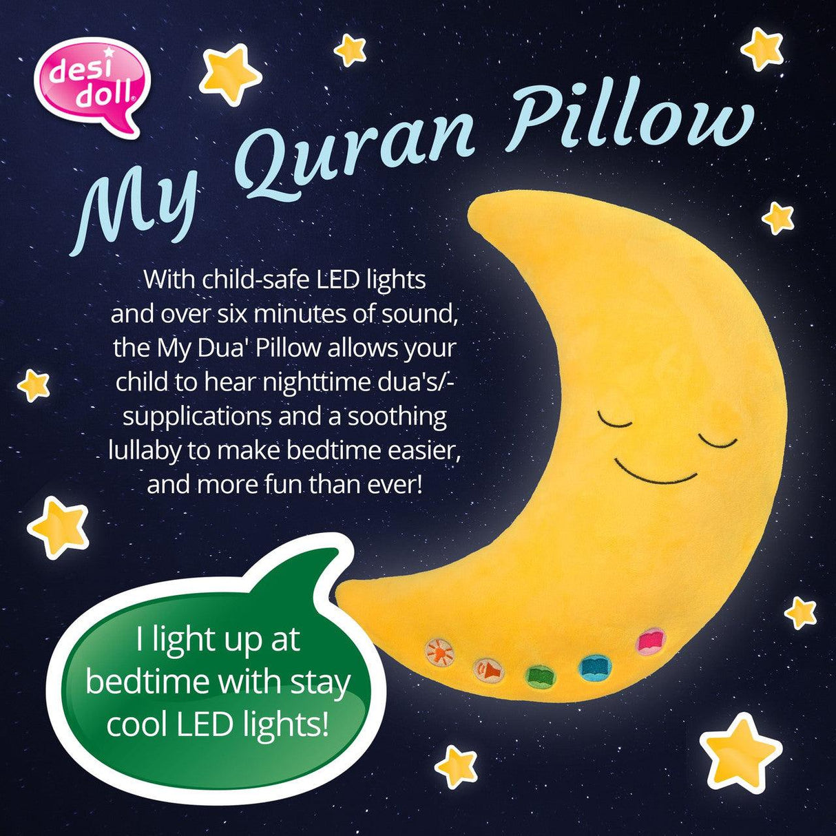 My Quran Pillow Moon with Light & Sound