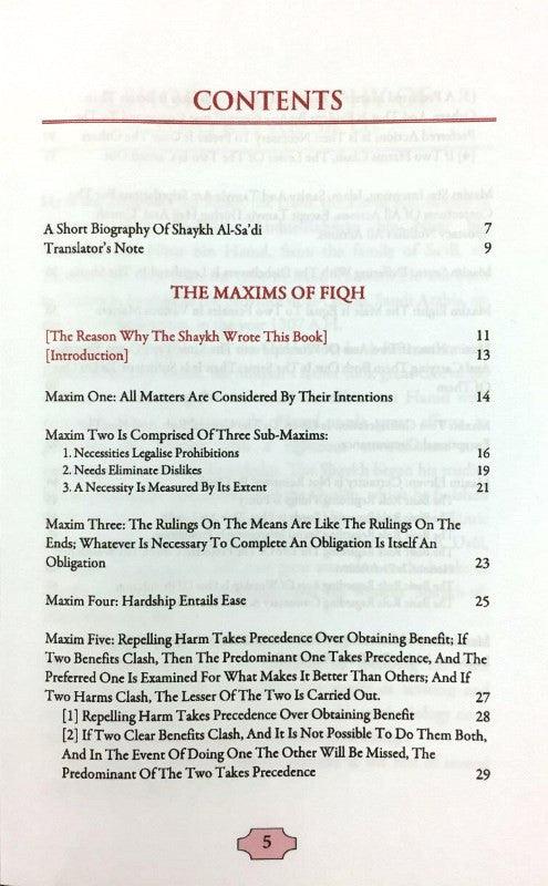 Maxims Of Fiqh (Al Qawaid Al Fiqhiyyah
