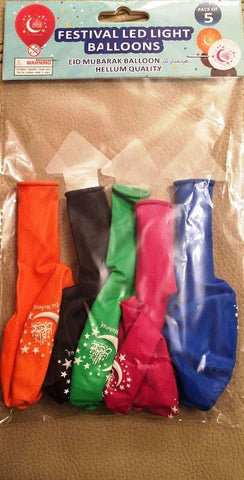Eid Mubarak Light/Glow Balloons (pack of 5) Eid Mubarak Light/Glow Balloons (pack of 5)