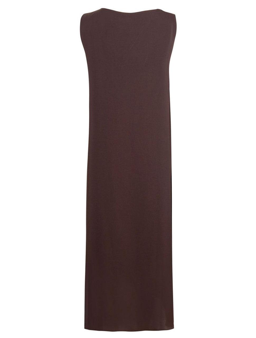 DARK CHOCOLATE SLIP DRESS SLEEVELESS