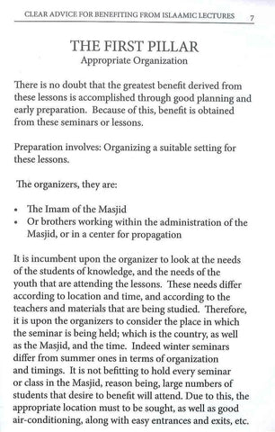 Clear Advice for Benefiting From Islamic Lectures Clear Advice for Benefiting From Islamic Lectures