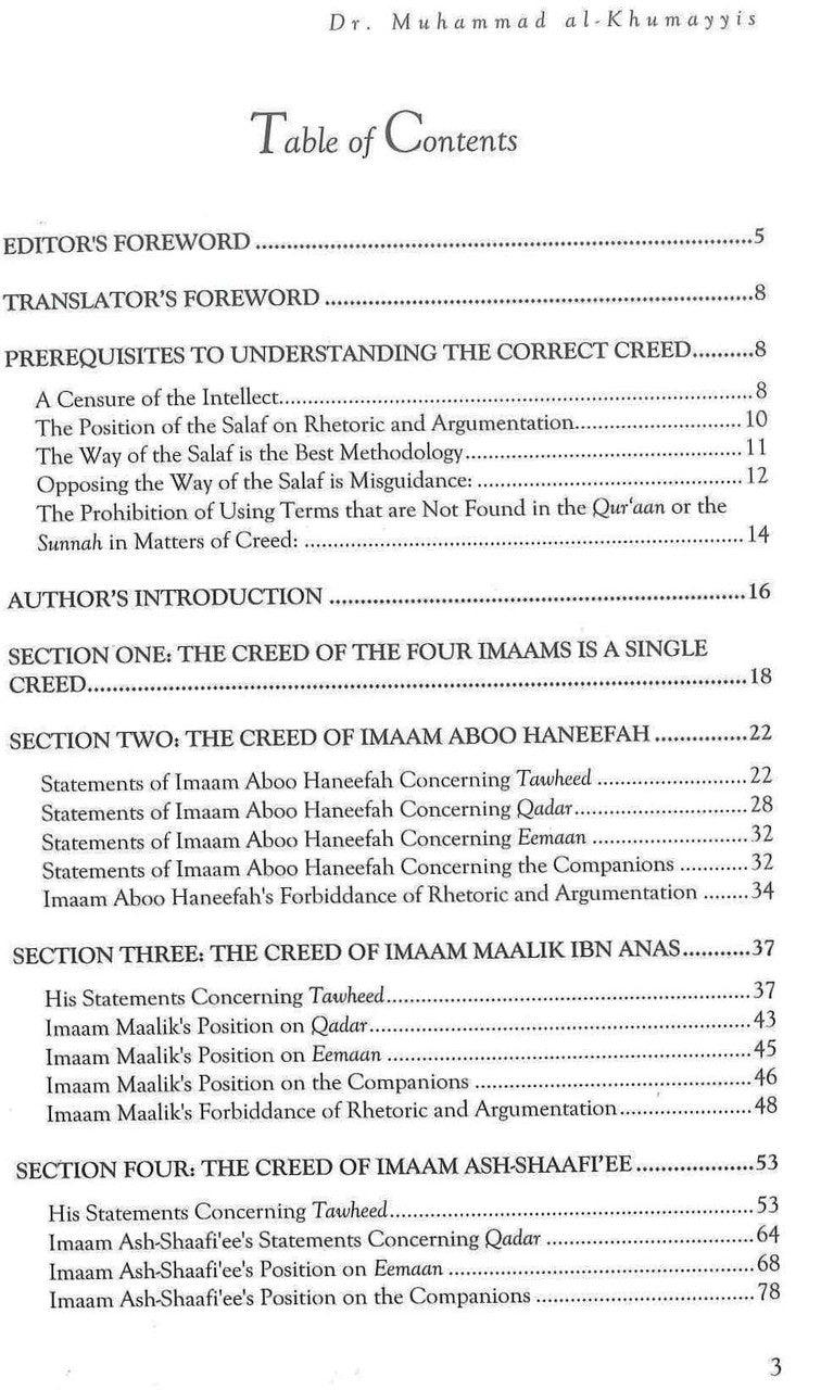 The Creed of the Four Imaams