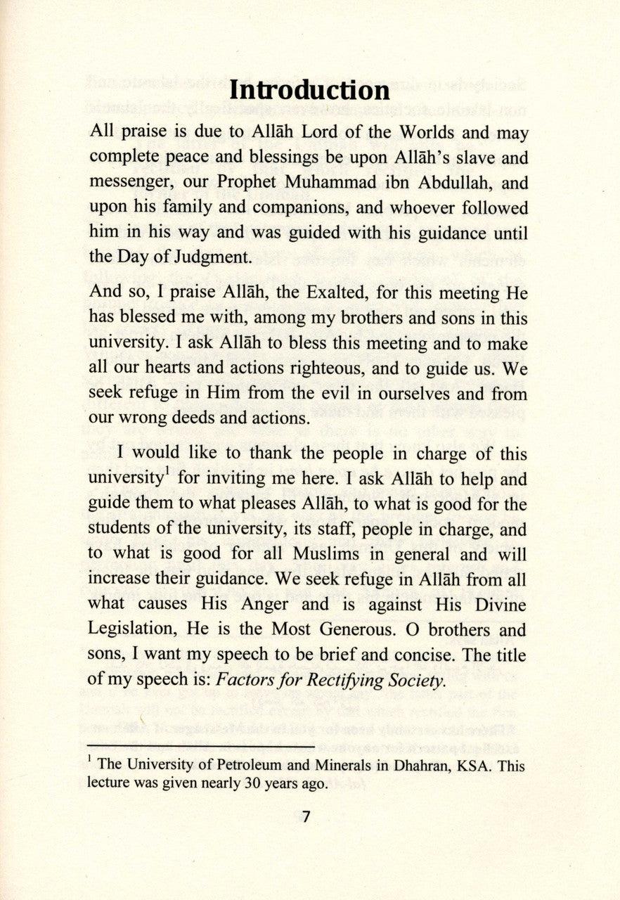 Factors For Rectifying Society