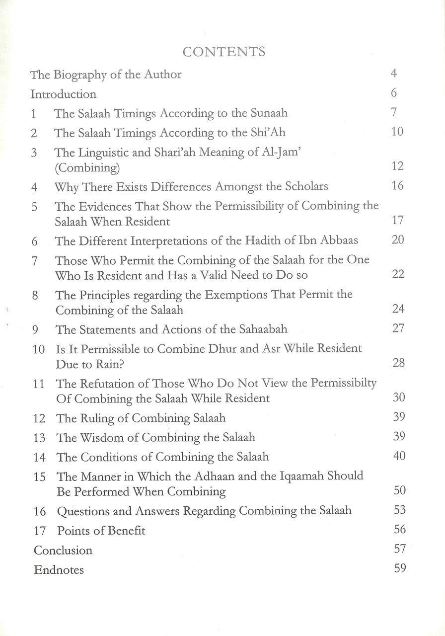 Fiqh of Combining the Salaah