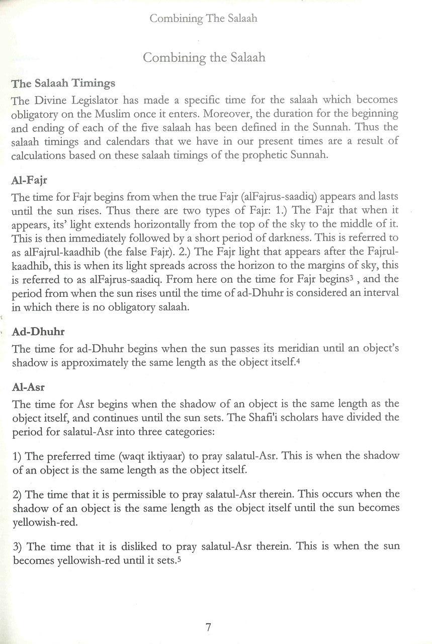 Fiqh of Combining the Salaah