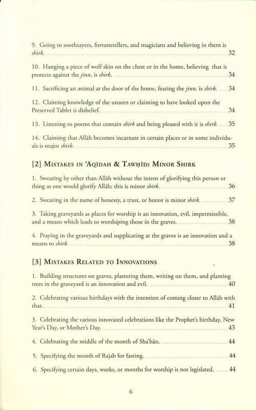 Clarifying Common Mistakes Widespread Among The Muslims