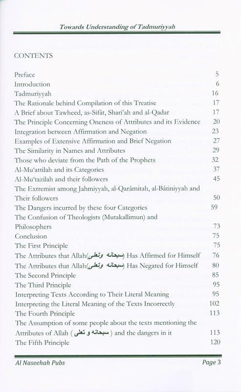 Towards Understanding of Tadmuriyyah