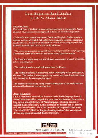 Let's Begin to Read Arabic (A Beginner's Guide to Learning the Arabic Language and the Qur'an) Let's Begin to Read Arabic (A Beginner's Guide to Learning the Arabic Language and the Qur'an)
