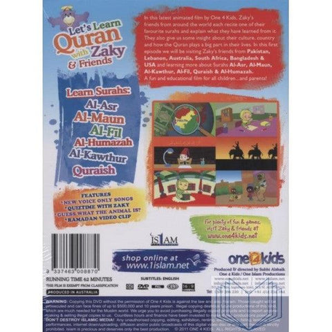 Let's Learn Quran With Zaky and Friends DVD Let's Learn Quran With Zaky and Friends DVD