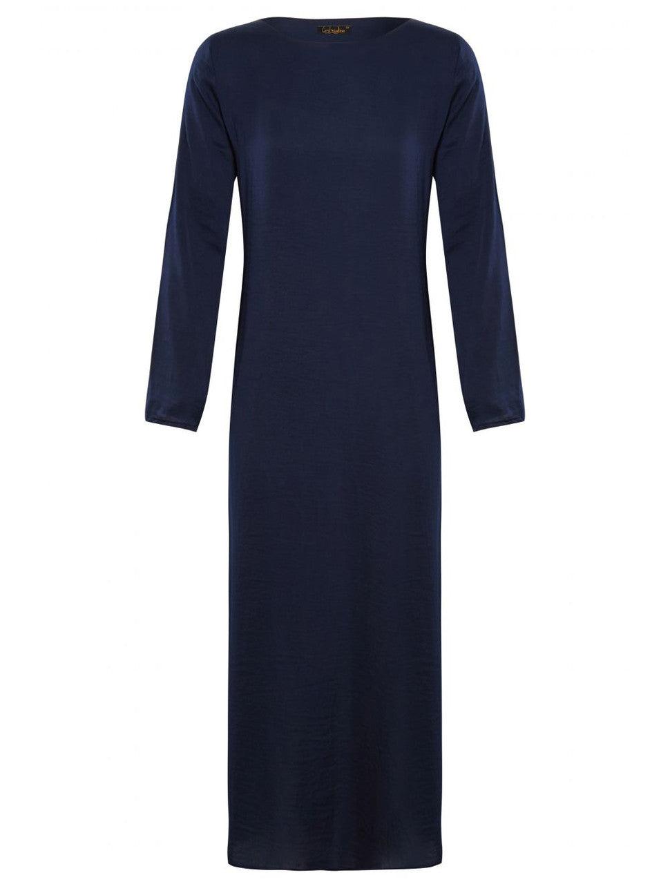 NAVY SLEEVED SLIP BLUE