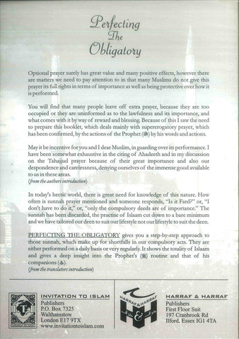 Perfecting The Obligatory : A Treatise on the Performance of the Sunnah Prayers Perfecting The Obligatory : A Treatise on the Performance of the Sunnah Prayers