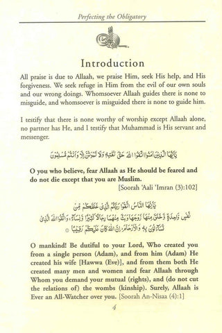 Perfecting The Obligatory : A Treatise on the Performance of the Sunnah Prayers Perfecting The Obligatory : A Treatise on the Performance of the Sunnah Prayers