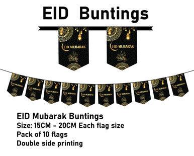 Eid Mubarak Flags – Black (Pack of 10) Eid Mubarak Flags – Black (Pack of 10)