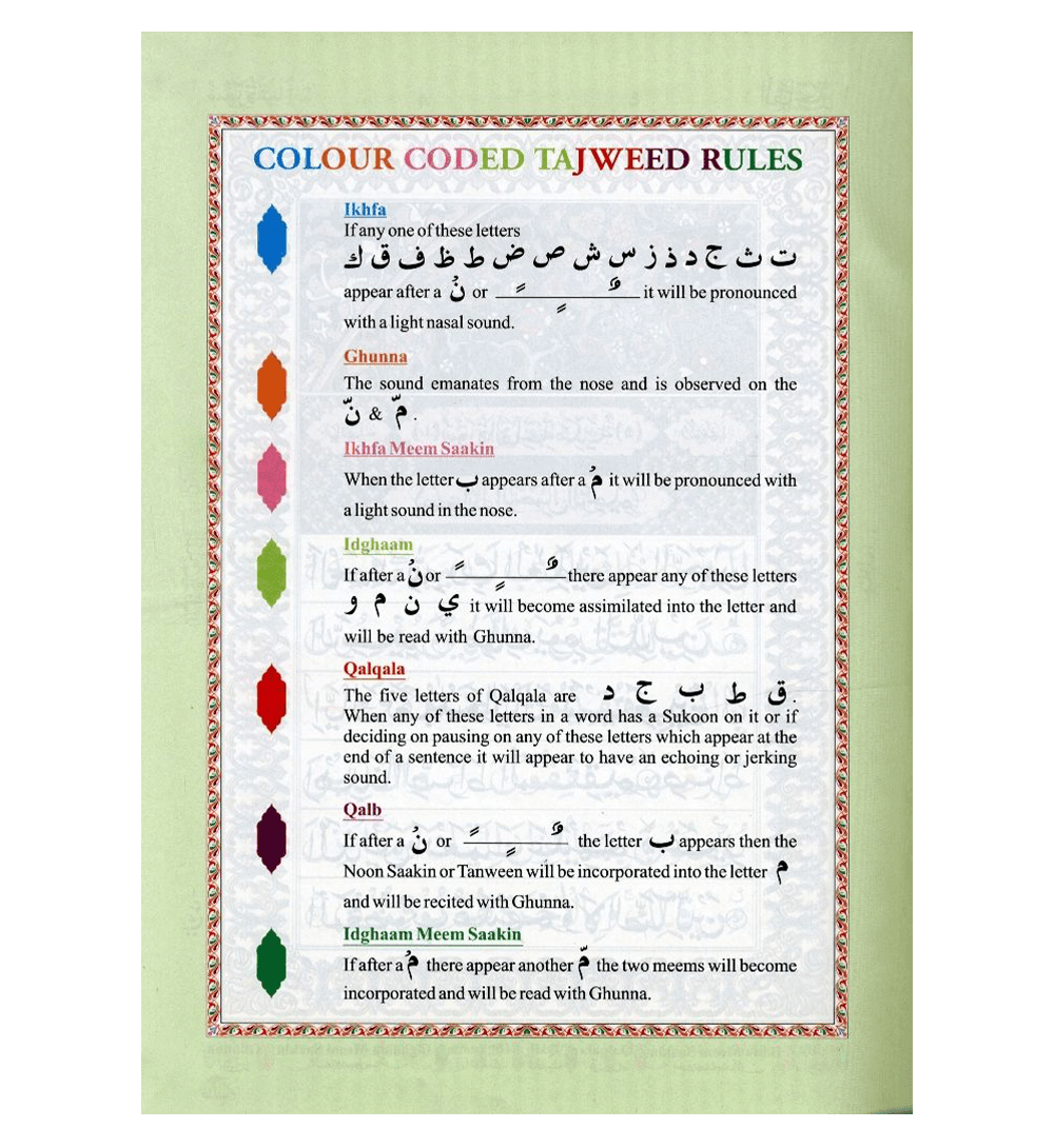 Colour Coded Quran with Colour Coded Manzils Large Size (Persian/Urdu script)