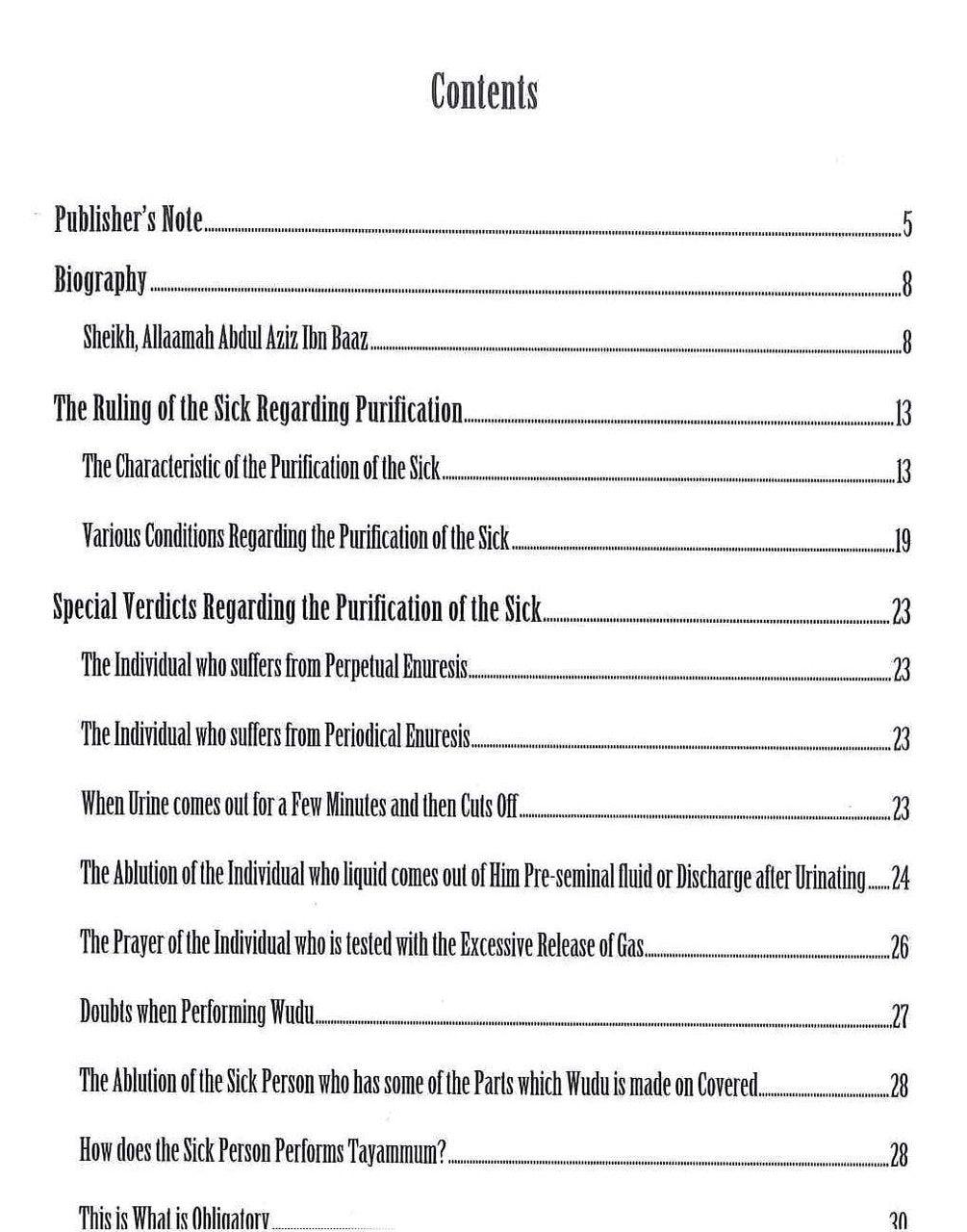 Rulings of the Sick Muslim Regarding Purification, Prayer & Fast