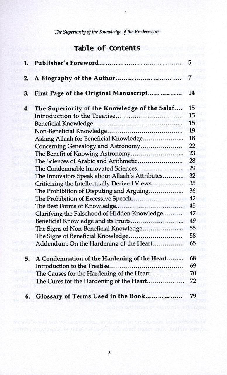 The Superiority Of The Knowledge Of The Predecessors Over The Knowledge Of The Successors