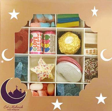 Eid Mubarak Brown Sweets Box Pick and Mix 16 Selection of Halal Sweet Zone Jelly