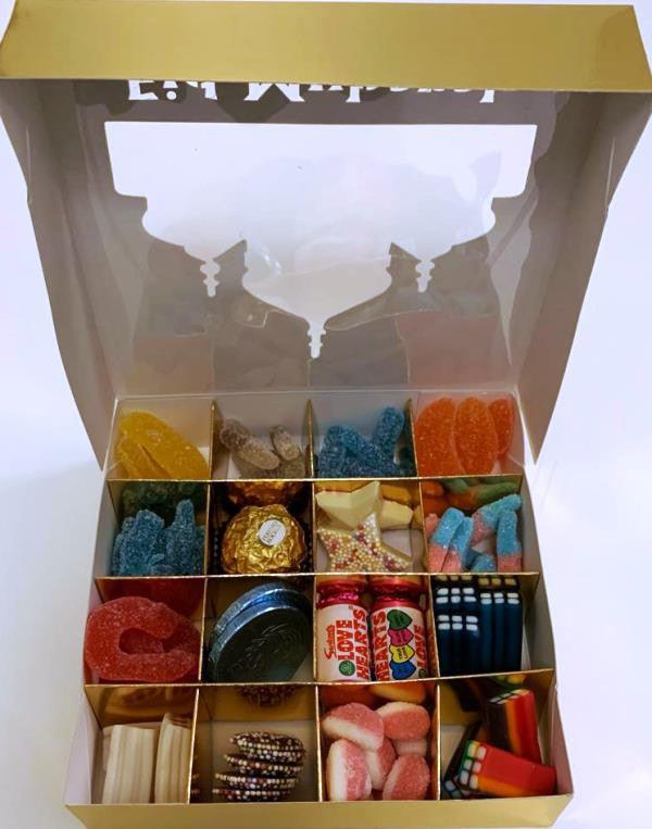 Eid Mubarak Gold Sweets Box Pick and Mix 16 Selection of Halal Sweet Zone Jelly (24227)