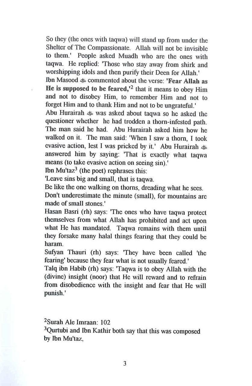 TAQWA: The Provision of the Believers