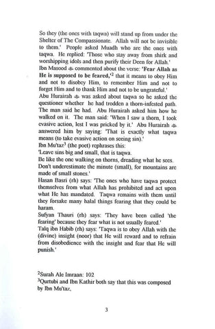 TAQWA: The Provision of the Believers TAQWA: The Provision of the Believers