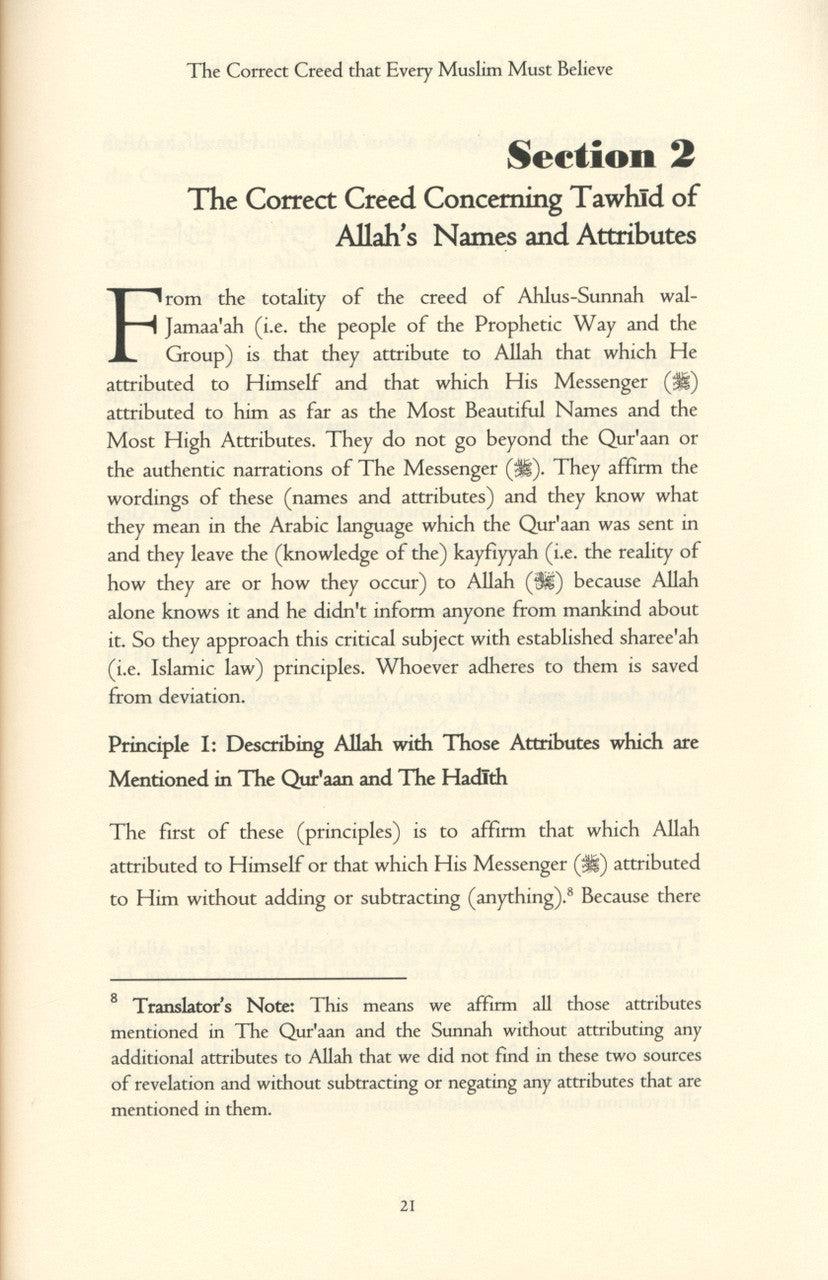 The Correct Creed That Every Muslim Must Believe