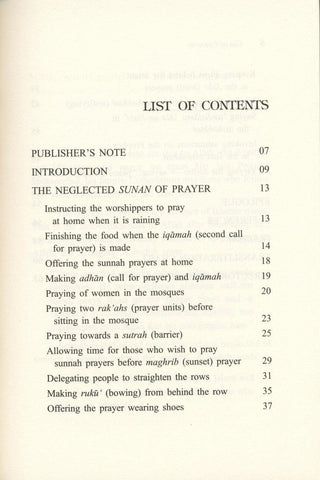 The Neglected Sunan of Prayer The Neglected Sunan of Prayer