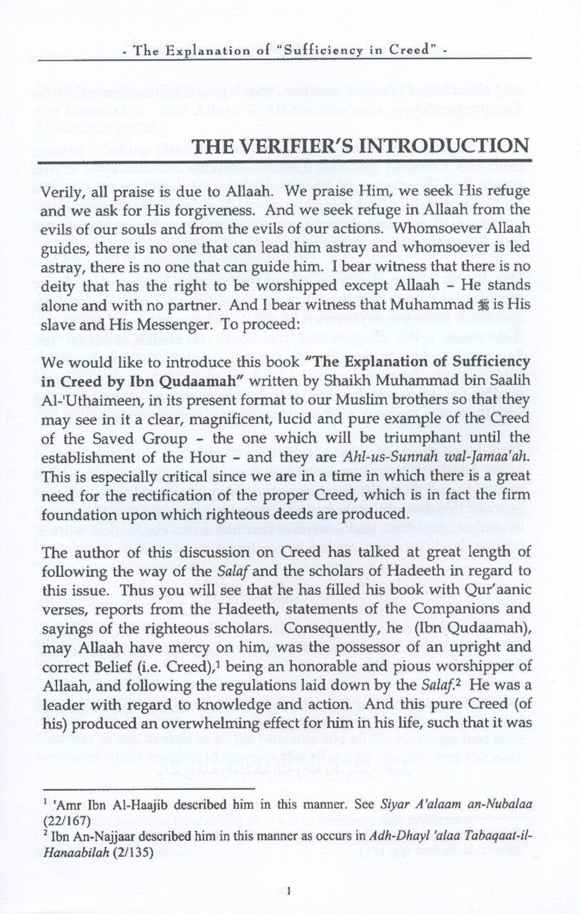 The Explanation Of Sufficiency In Creed