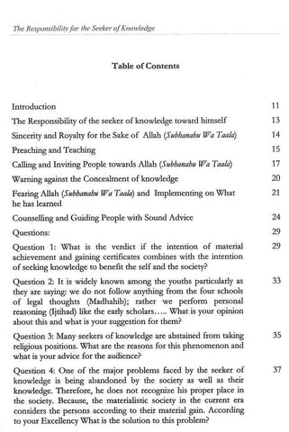 The Responsibility For The Seeker of Knowledge The Responsibility For The Seeker of Knowledge