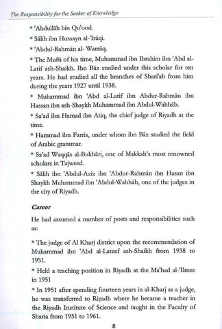 The Responsibility For The Seeker of Knowledge The Responsibility For The Seeker of Knowledge