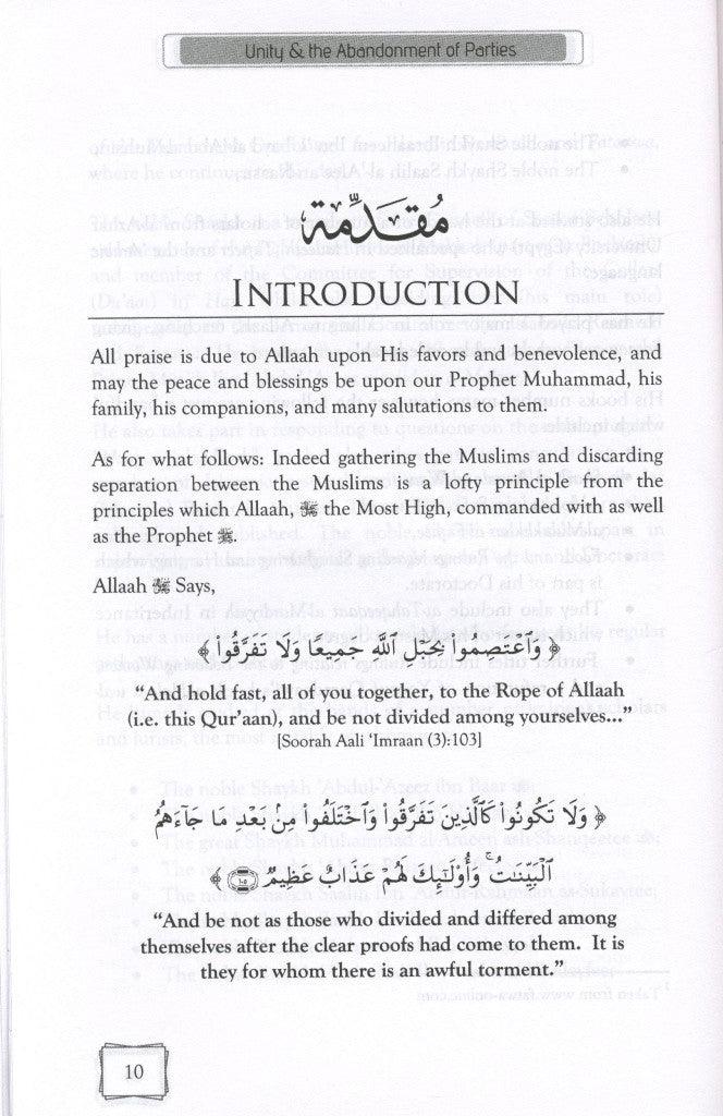 UNITY & THE ABANDONMENT OF PARTIES