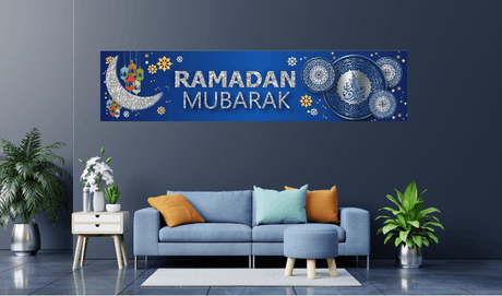 Ramadan Mubarak Banner Blue (24985)